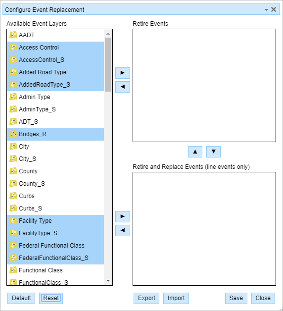 Choosing events for retirement Choosing events for retirement